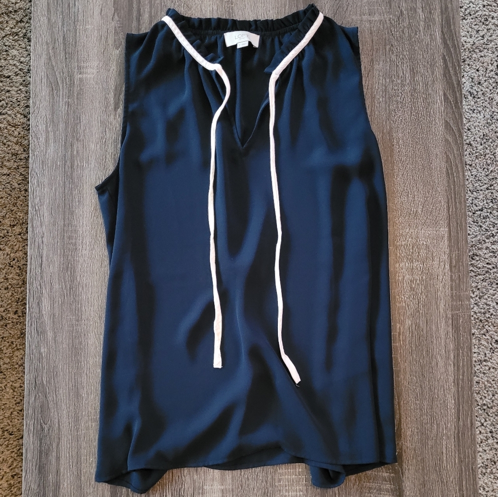LOFT Navy Sleeveless Blouse